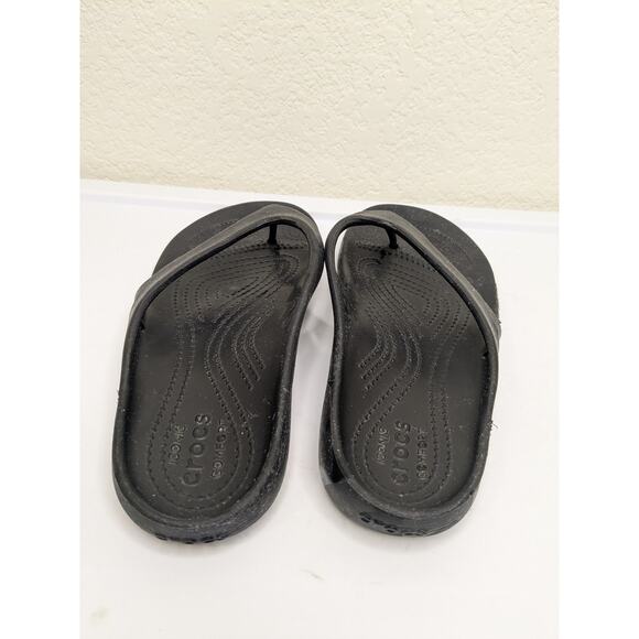 Crocs Kadee II Black Flip Flop Thong Sandals Shoes 202492-001 Womens size 9 - Picture 4 of 8